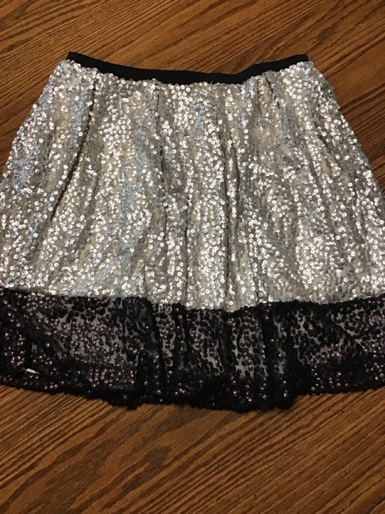Isani Dresses & Skirts - Women’s size medium Silver and Black Sequin Circle Skirt - Festive Flare